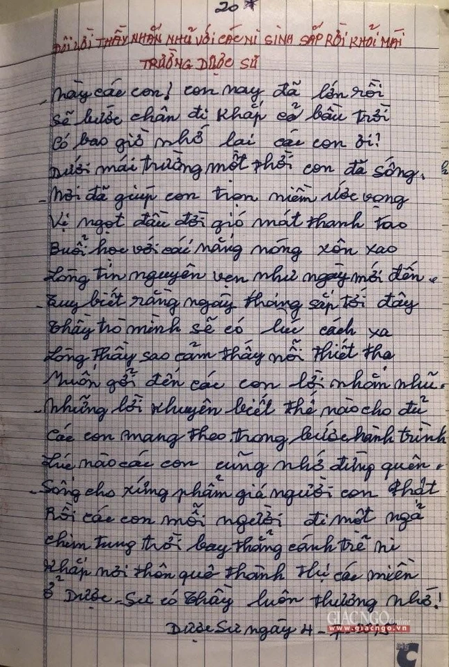 Thủ bút của Ni trưởng năm 83 tuổi - Tư liệu của Minh Thuận