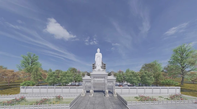 Phác thảo phối cảnh tôn tượng Phật A Di Đà cao 48 mét Phác thảo phối cảnh tôn tượng Phật A Di Đà cao 48 mét