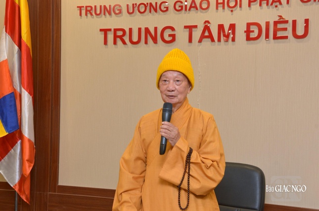 Trưởng lão Hoà thượng Quyền Pháp chủ GHPGVN phát biểu khai mạc