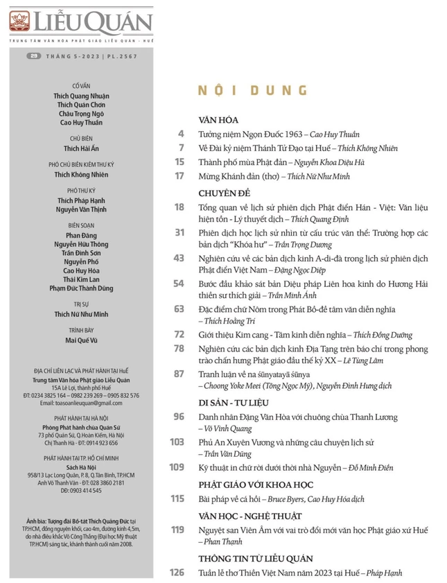 Nội dung trong số này của ấn phẩm Liễu Quán số 39, bạn đọc cũng có thể tìm thấy trên trang này các thông tin liên quan tới phát hành, cộng tác...