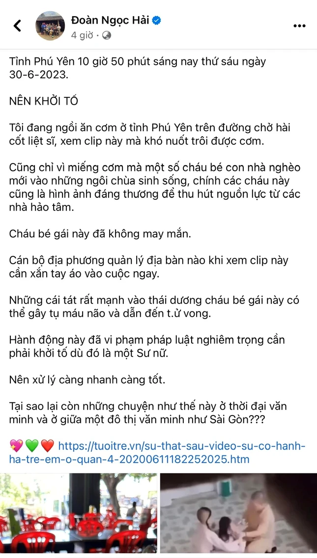 Ảnh chụp màn hình Facebook Đoàn Ngọc Hải