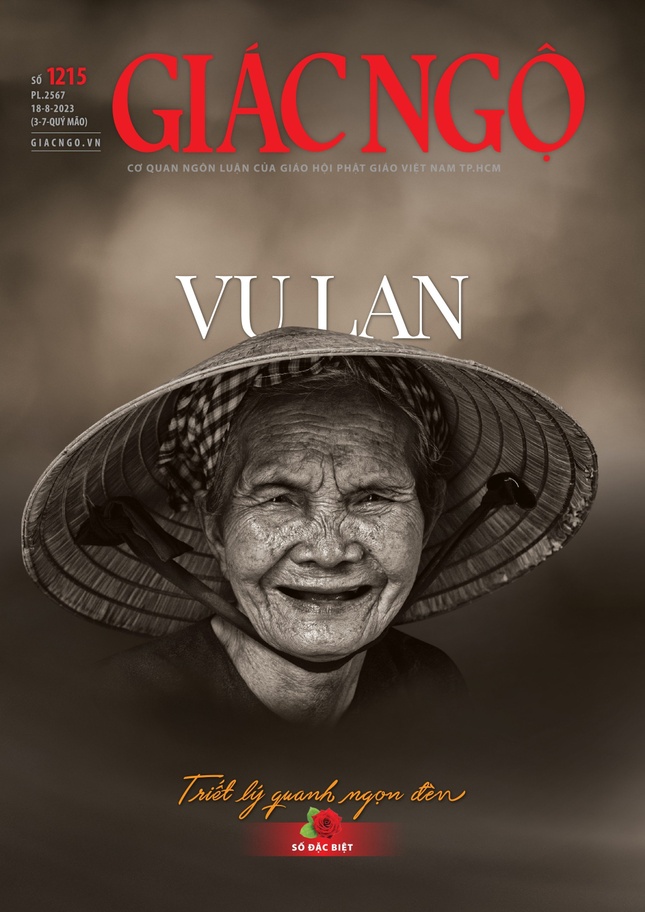 Bìa 1 Báo Giác Ngộ số Vu lan - Ảnh: Trần Thế Phong, Mỹ thuật: Tống Viết Diễn