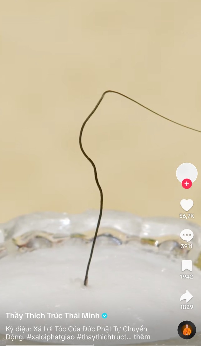 Thuyết minh được cho là của Đại đức Thích Trúc Thái Minh về "xá-lợi tóc Đức Phật" chuyển động, vẫn thấy hiển thị trên mạng xã hội cho đến ngày 30-12-2023