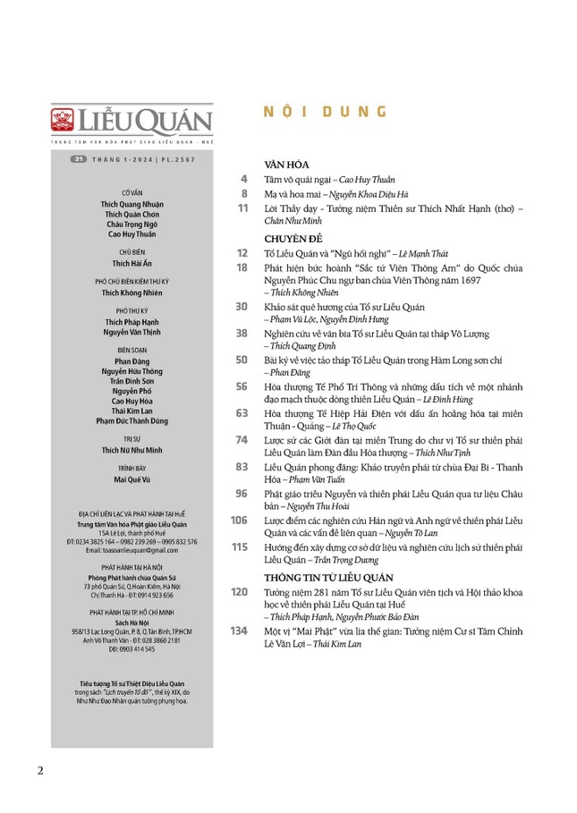 Nội dung ấn phẩm Liễu Quán số 31