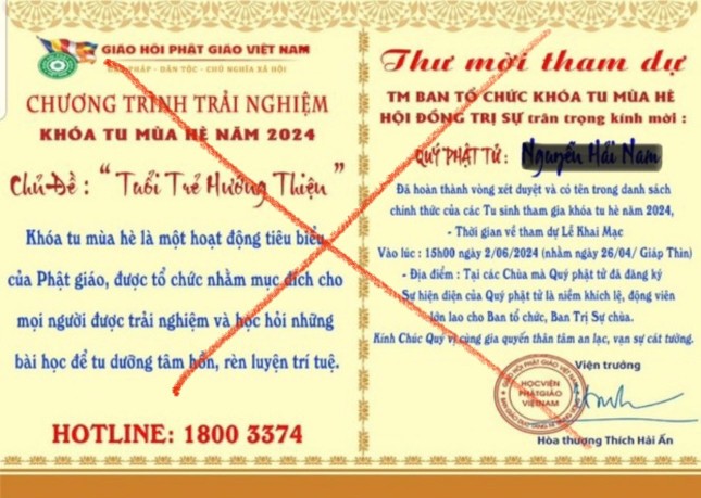 Giả mạo chữ ký và khuôn dấu Học viện Phật giáo để lừa đảo tiền bạc qua mạng xã hội