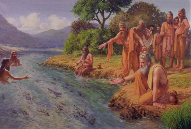 Nhóm anh em tôn giả Đại Ca-diếp trước lúc gặp Đức Phật và trở thành đệ tử của Ngài Nhóm anh em tôn giả Đại Ca-diếp trước lúc gặp Đức Phật và trở thành đệ tử của Ngài