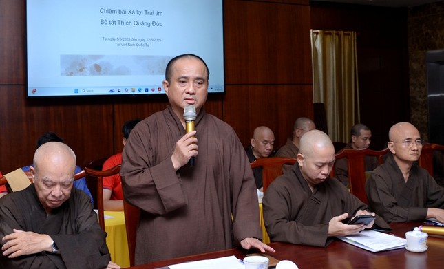 Thượng tọa Thích Tâm Hải thông tin về việc đề án cung rước, tôn trí chiêm bái Xá-lợi Trái tim Bồ-tát Thích Quảng Đức tại Việt Nam Quốc Tự