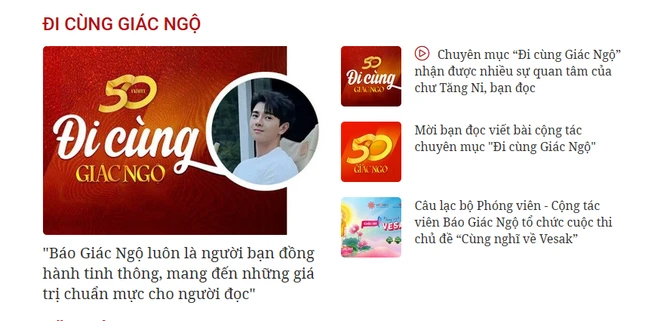 2 chuyên mục mới: Dấu ấn 50 năm và Đi cùng Giác Ngộ hướng đến Kỷ niệm 50 năm Báo Giác Ngộ ra số đầu tiên ảnh 2