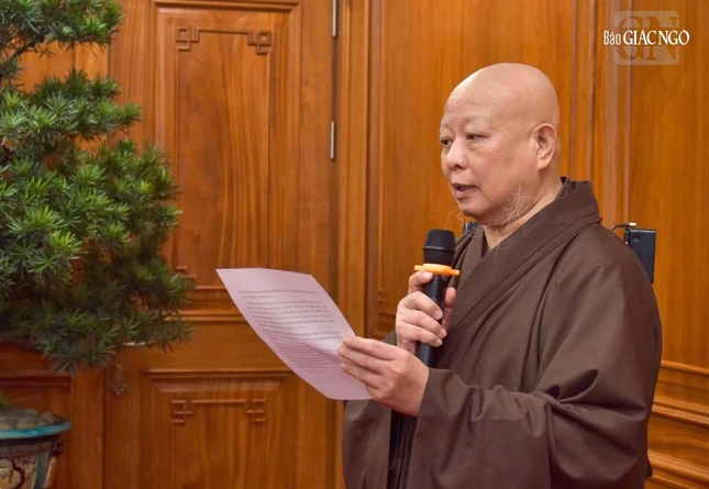 Hòa thượng Thích Lệ Trang bạch về tiến trình cung thỉnh xá-lợi Bồ-tát Thích Quảng Đức an vị tại tháp Đa Bảo theo huấn thị của Đức Pháp chủ và chỉ thị của Hội đồng Chứng minh GHPGVN tại Nghị quyết số 27/NQ-HĐCM