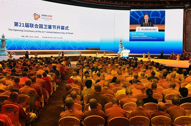 Ông Lý Cán Kiệt, Ủy viên Bộ Chính trị, Trưởng ban Dân vận Trung ương Đảng Cộng sản Trung Quốc phát biểu