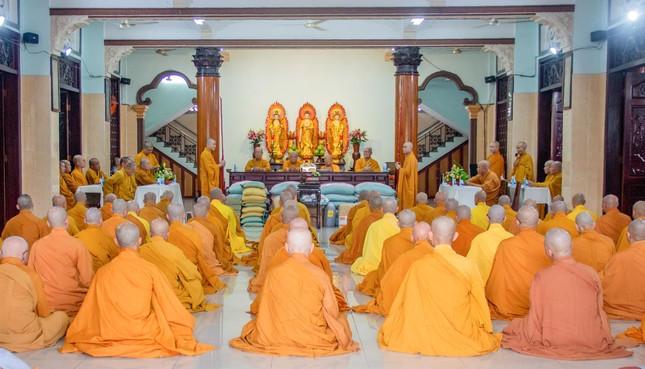 Trường hạ tập trung chùa Từ Quang đón tiếp phái đoàn Ban Trị sự Phật giáo TP.Thủ Đức - Ảnh: Nguyện Đô