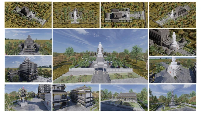 Phối cảnh chùa Vạn Thành - Từ đường Trí Tịnh