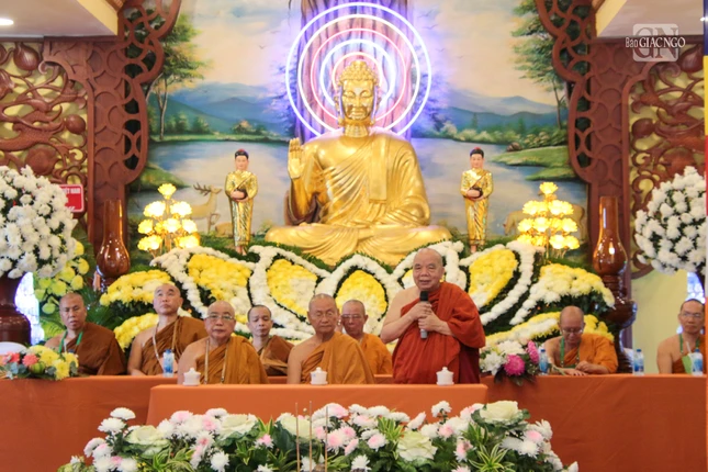 Hòa thượng Thiện Tâm, Phó Chủ tịch Hội đồng Trị sự đạo từ tại buổi lễ