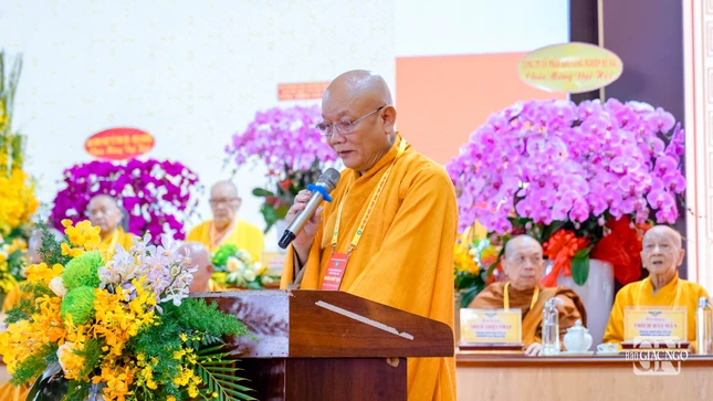 Thượng tọa Thích Huệ Sanh, Phó ban Trị sự phát biểu cảm tạ