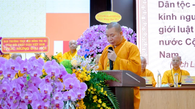 Đại đức Thích Thiện Trí, Phó Thư ký kiêm Chánh Văn phòng Ban Trị sự tỉnh trình phương hướng hoạt động nhiệm kỳ 2026-2031