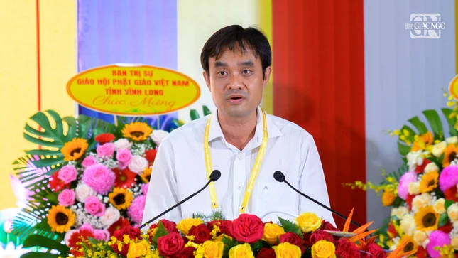 Ông Nguyễn Văn Vũ Minh, Giám đốc Sở Nội vụ tỉnh Đồng Tháp phát biểu tại đại hội