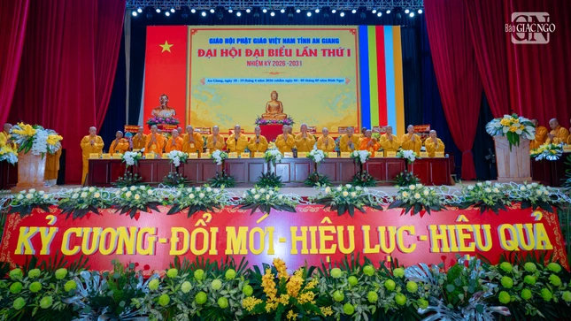 Đại hội đại biểu Phật giáo tỉnh An Giang lần thứ I, nhiệm kỳ 2026-2031 sẽ diễn ra phiên chính thức vào sáng mai 19-6-2026 tại hội trường Trung tâm Văn hóa - Nghệ thuật tỉnh với sự hiện diện của 700 đại biểu tham dự