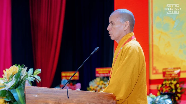 Hòa thượng Thích Thiện Thống phát biểu khai mạc