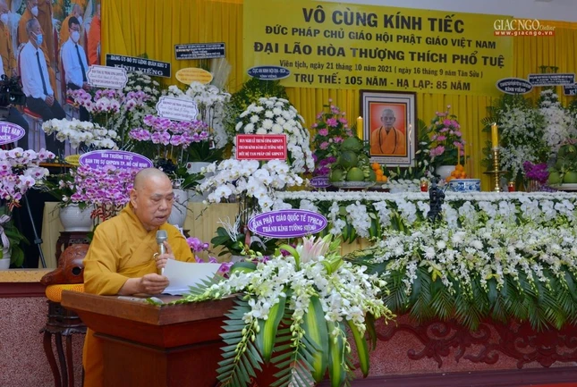 Hòa thượng Thích Thiện Pháp, Phó Chủ tịch Thường trực Hội đồng Trị sự kiêm Trưởng ban Tăng sự Trung ương đọc lời cảm tạ của Ban Tổ chức Hòa thượng Thích Thiện Pháp, Phó Chủ tịch Thường trực Hội đồng Trị sự kiêm Trưởng ban Tăng sự Trung ương đọc lời cảm tạ của Ban Tổ chức