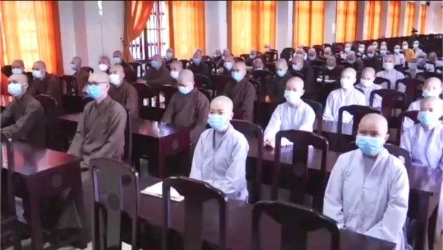 Tăng Ni sinh tham dự Hội thảo ở điểm cầu Học viện Phật giáo VN tại TP.HCM