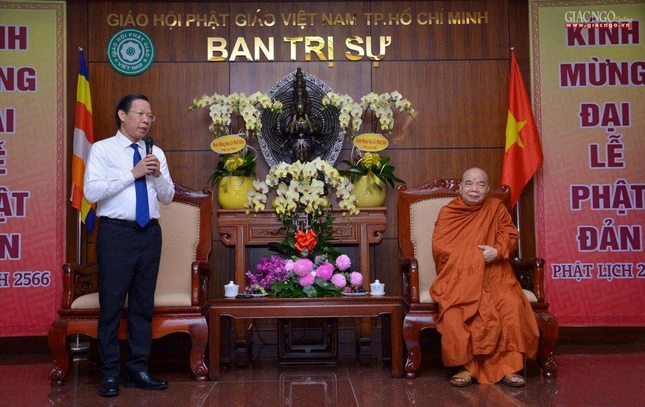 Thay mặt Đảng bộ, Chính quyền và nhân dân thành phố, ông Phan Văn Mãi trân trọng gửi lời chúc mừng Phật đản PL.2566 đến chư tôn đức Ban Trị sự, Tăng Ni, Phật tử TP.HCM Thay mặt Đảng bộ, Chính quyền và nhân dân thành phố, ông Phan Văn Mãi trân trọng gửi lời chúc mừng Phật đản PL.2566 đến chư tôn đức Ban Trị sự, Tăng Ni, Phật tử TP.HCM