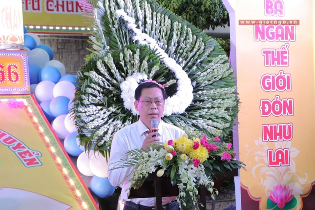 Ông Trần Hữu Phước, Chủ tịch Ủy ban MTTQVN TP.Thủ Đức đã đọc diễn văn chúc mừng Phật đản