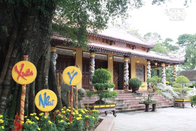 Góc vườn xuân tại tổ đình Tây Thiên