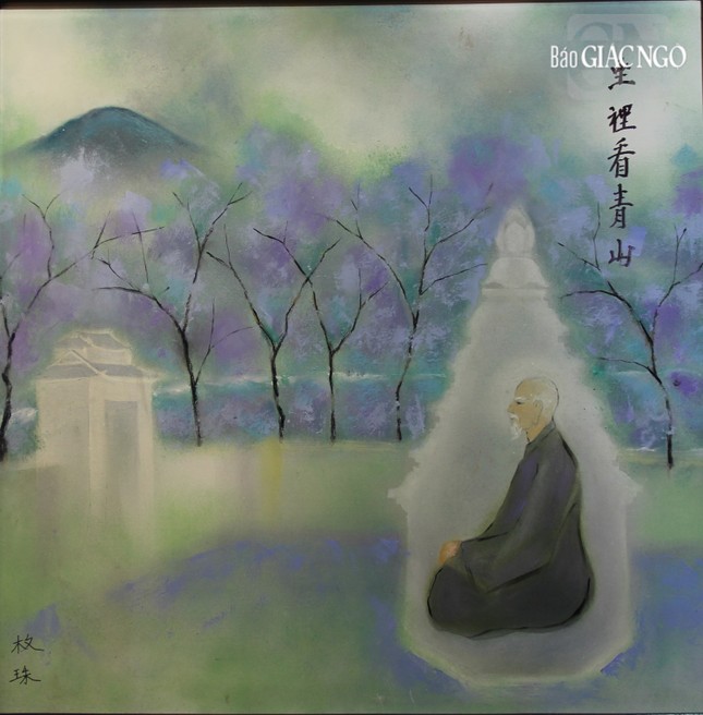 Tọa lý khán thanh sơn của họa sĩ Mai Châu