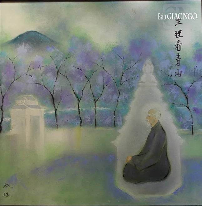 Tọa lý khán thanh sơn của họa sĩ Mai Châu Tọa lý khán thanh sơn của họa sĩ Mai Châu