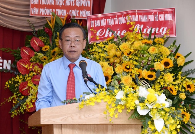 Ông Nguyễn Hữu Hiệp, Ủy viên Ban Thường vụ, Trưởng ban Dân vận Thành ủy phát biểu