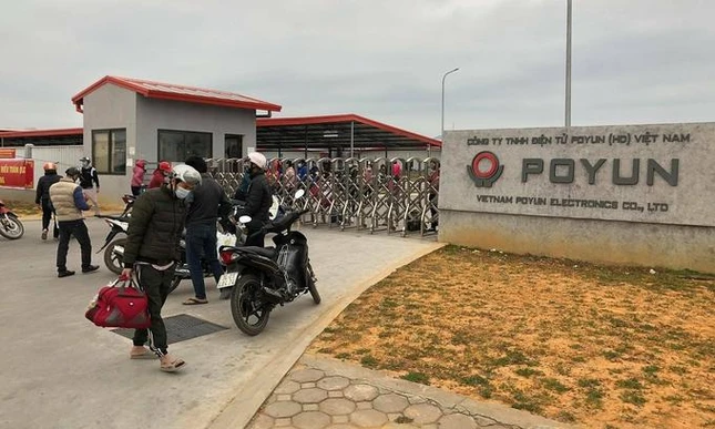 Công ty Poyun ở Hải Dương, nơi phát hiện các bệnh nhân Covid-19. Ảnh: Thế Quỳnh/ VnExpress