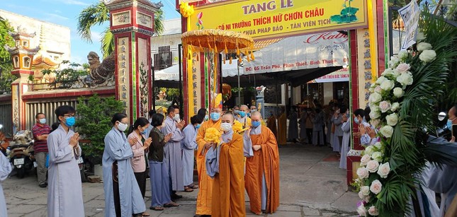 Tang lễ Ni trưởng tại chùa Pháp Bảo, TP.Phan Thiết, nơi Ni trưởng thừa hành Phật sự gần 30 năm