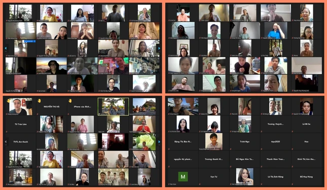 340 Phật tử các nơi tham gia khóa tu thiền online - Ảnh: QÂTV