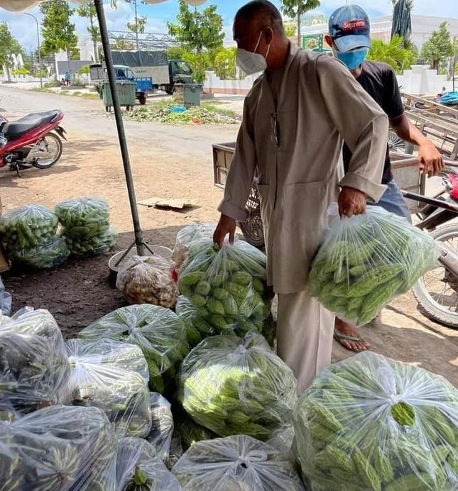 Rau củ quả được tập kết từ chùa Tâm Thành, Đồng Tháp Rau củ quả được tập kết từ chùa Tâm Thành, Đồng Tháp