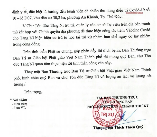 Công văn của Ban Thường trực Ban Trị sự GHPGVN TP.HCM ngày 8-8-2021 Công văn của Ban Thường trực Ban Trị sự GHPGVN TP.HCM ngày 8-8-2021