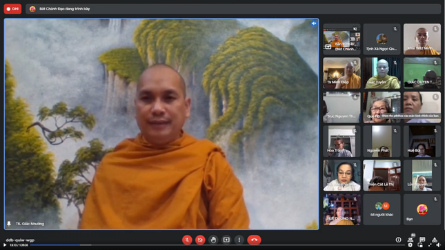 Đại đức Thích Giác Nhường tại buổi tọa đàm