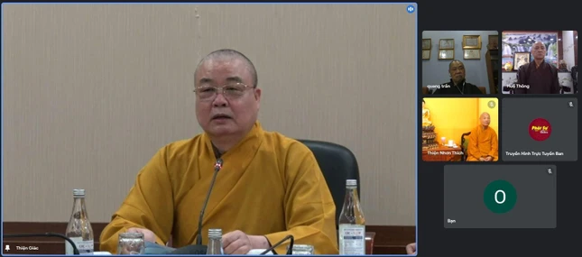 Hòa thượng Thích Thanh Nhiễu tại buổi họp Hòa thượng Thích Thanh Nhiễu tại buổi họp