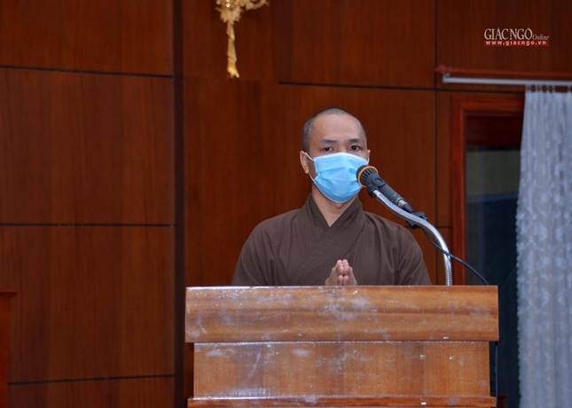 Đại đức Thích Đức Thành, đại diện cho tình nguyện viên Phật giáo phát biểu Đại đức Thích Đức Thành, đại diện cho tình nguyện viên Phật giáo phát biểu