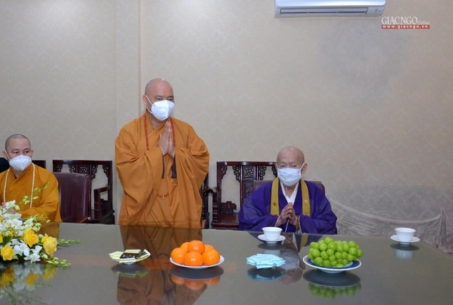 Thượng tọa Thích Thanh Phong trân trọng cảm ơn Chủ tịch nước đã dành thời gian trong chuyến công tác đến thăm tổ đình