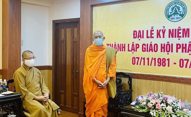 Hòa thượng Danh Đổng phát biểu cảm ơn sử quan tâm của lãnh đạo Tỉnh ủy và các cơ quan