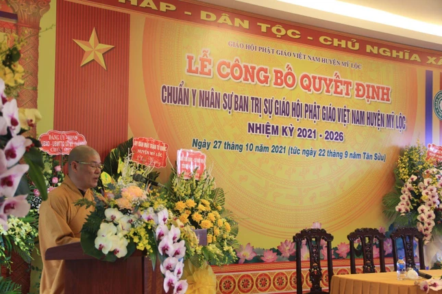 Thượng tọa Thích Quảng Biên phát biểu khai mạc