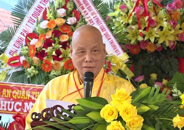 Hòa thượng Thích Thiện Toàn phát biểu khai mạc