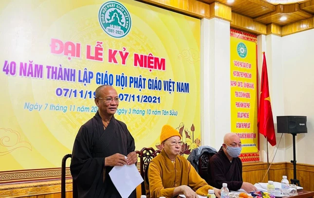 Thượng tọa Thích Quảng Hà phát biểu triển khai công tác chuẩn bị tổ chức Đại hội đại biểu Phật giáo tỉnh Nam Định lần thứ X nhiệm kỳ 2022-2027