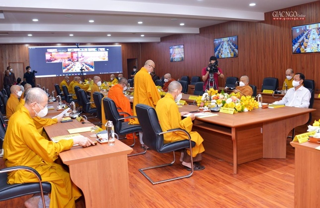 Quang cảnh hội nghị Ban Thường trực Hội đồng Trị sự tại Văn phòng II