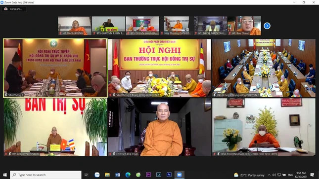 Chư tôn đức tham dự hội nghị tại các điểm cầu Chư tôn đức tham dự hội nghị tại các điểm cầu