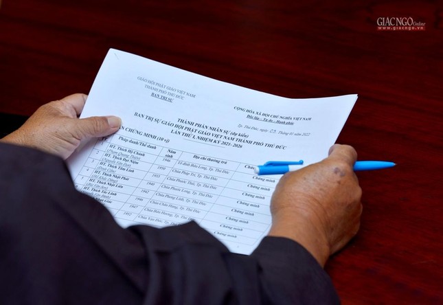 Danh sách nhân sự dự kiến sẽ trình lãnh đạo Ban Trị sự TP.HCM và các cơ quan hữu quan