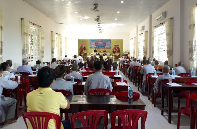 Quang cảnh hội nghị tổng kết Phật sự năm 2021 của Phật giáo huyện Châu Đức
