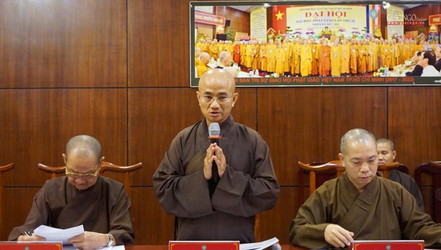 Thượng tọa Thích Thiện Quý báo cáo công tác chuẩn bị lễ tổng kết hoạt động Phật sự của TP Thượng tọa Thích Thiện Quý báo cáo công tác chuẩn bị lễ tổng kết hoạt động Phật sự của TP