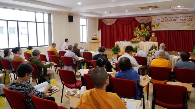 Quang cảnh hội nghị tổng kết của Ban Từ thiện - Xã hội báo Giác Ngộ