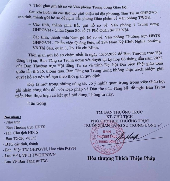 Thông tư của Ban Thường trực Hội đồng Trị sự GHPGVN Thông tư của Ban Thường trực Hội đồng Trị sự GHPGVN